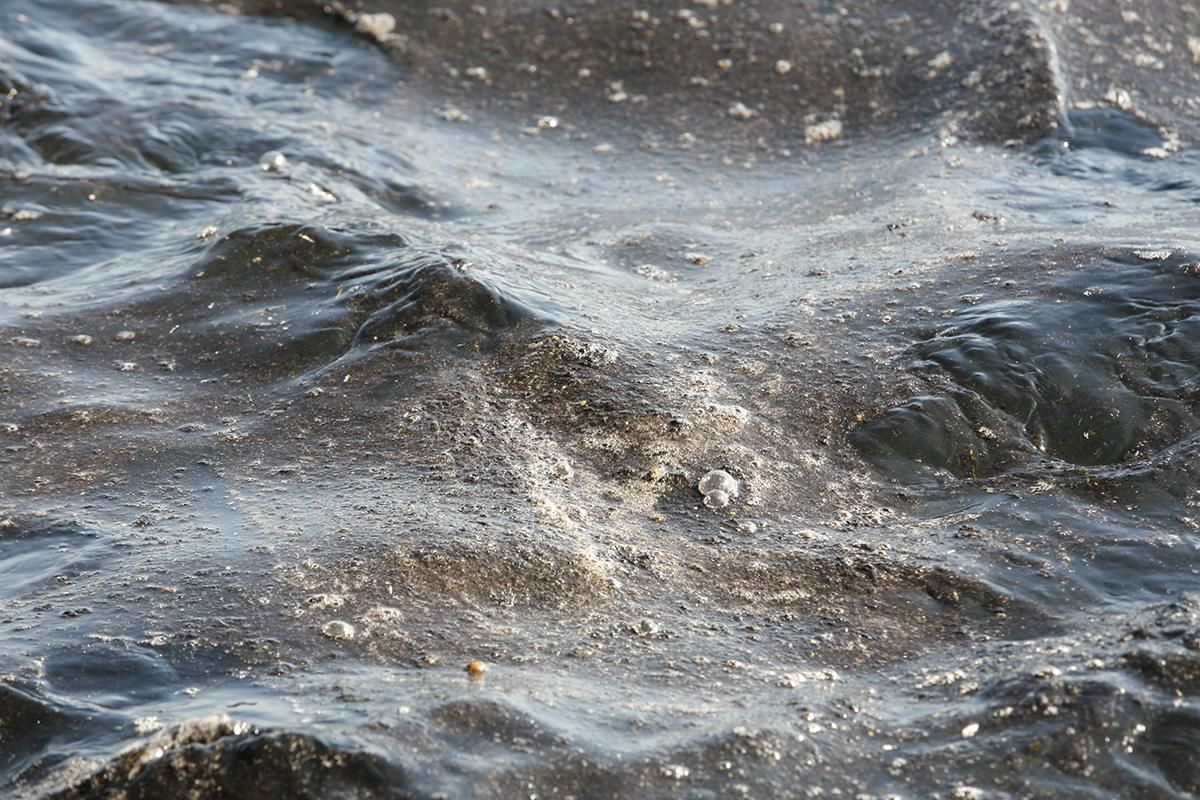 Manchas de fuel en la Playa de Tasartico. ( Foto: Alejandro Ramos)
