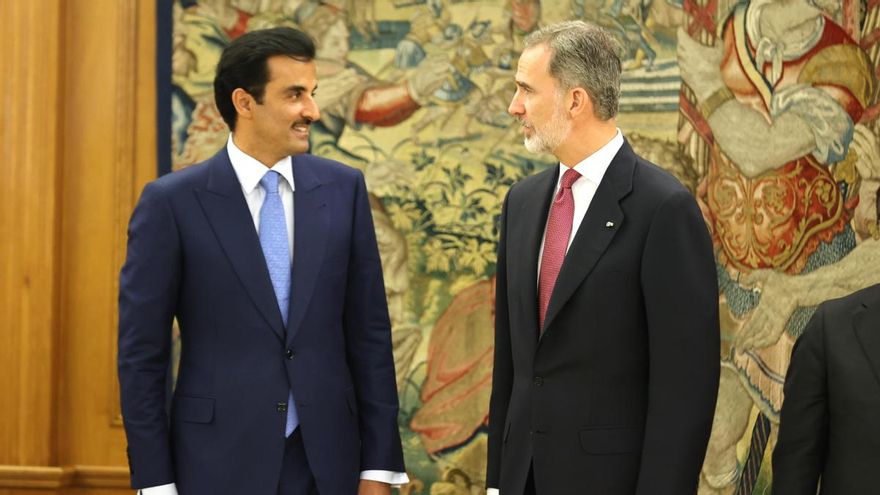 El Rey Felipe y el emir de Qatar, Tamim bin Hamad al Thani