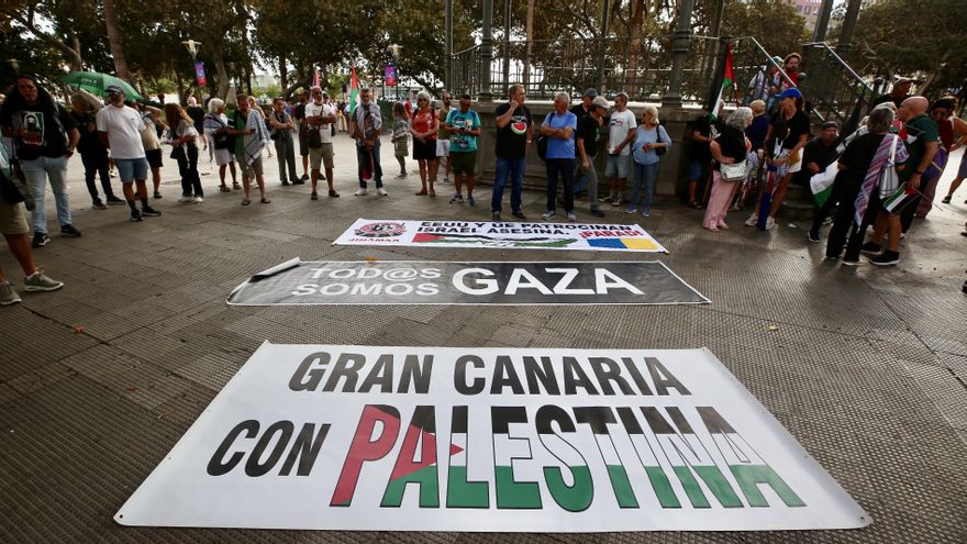 Manifestación en Las Palmas de Gran Canaria en apoyo a Gaza
