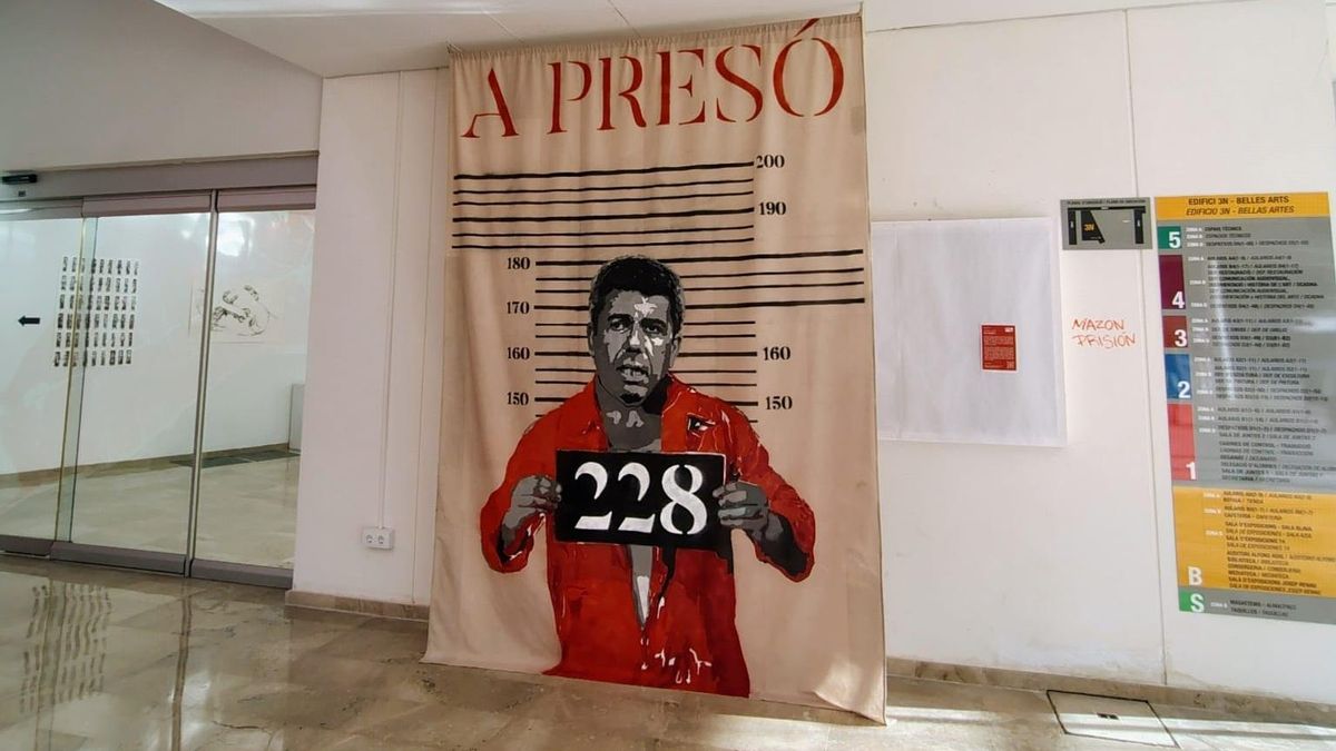 Obra de Adrián Lerok en la Facultad de Bellas Artes de la Universitat Politécnica de València. 