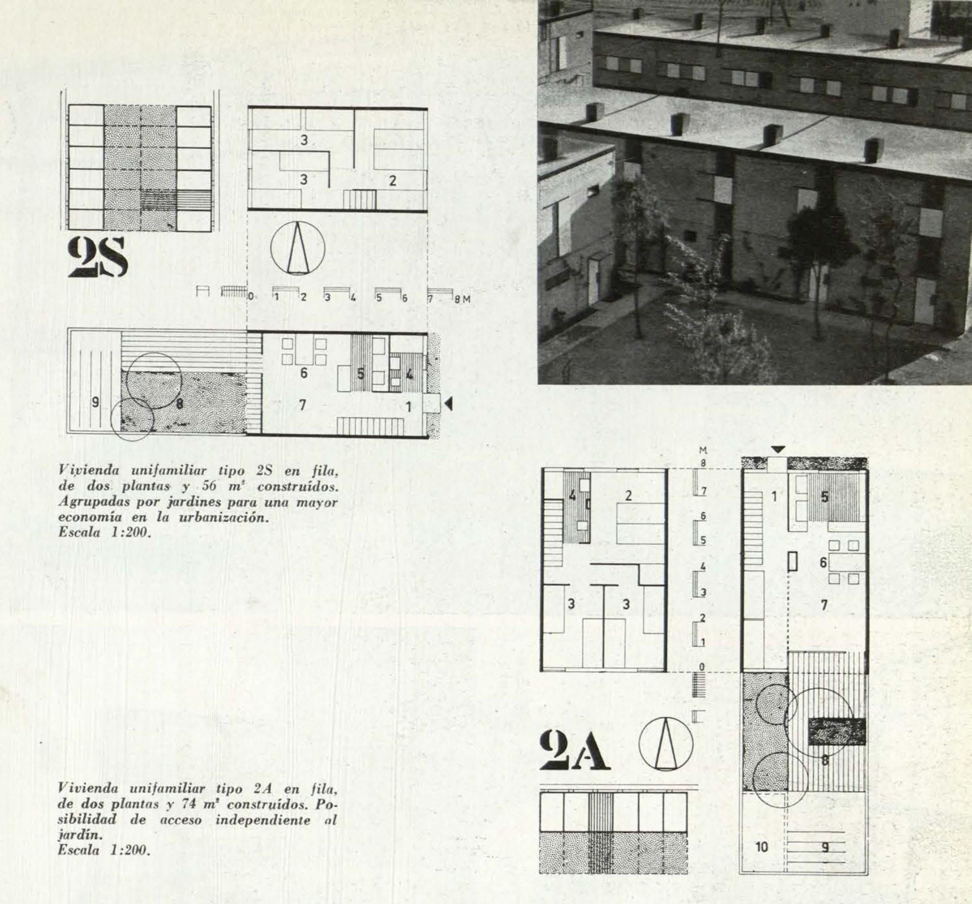 Antonio Vázquez de Castro desarrolló en Caño Roto y Orcasitas (Madrid), en su construcción entre 1957 y 1966, distribuciones que buscaban mejorar las condiciones de uso en viviendas de dimensiones muy limitadas.