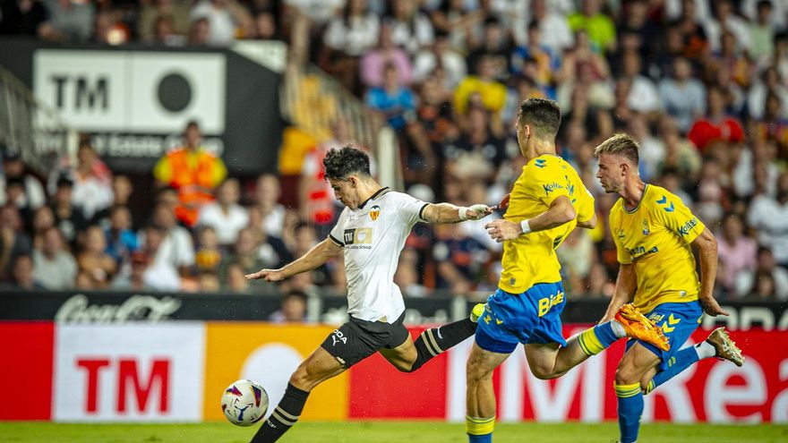 La UD Las Palmas, sin premio en Mestalla