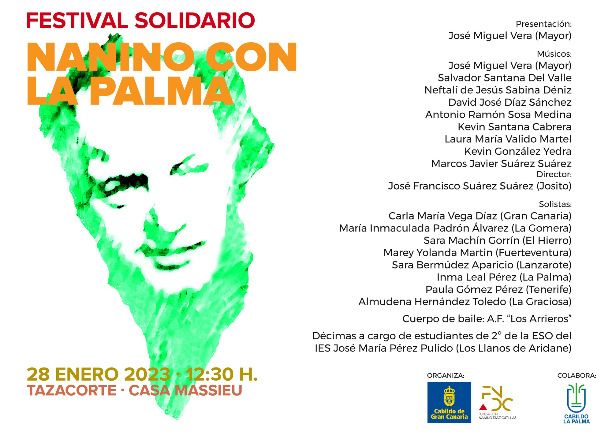 Cartel del  festival folclórico solidario.