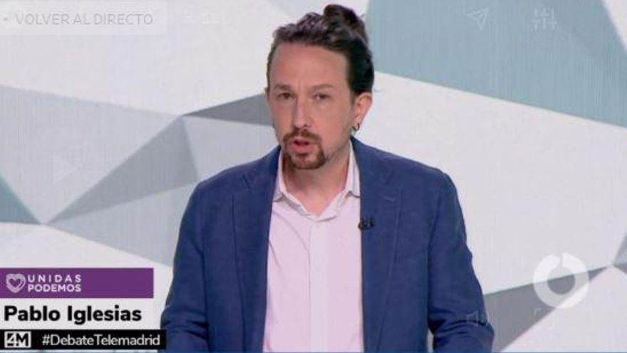 Pablo Iglesias, en el debate de Telemadrid
