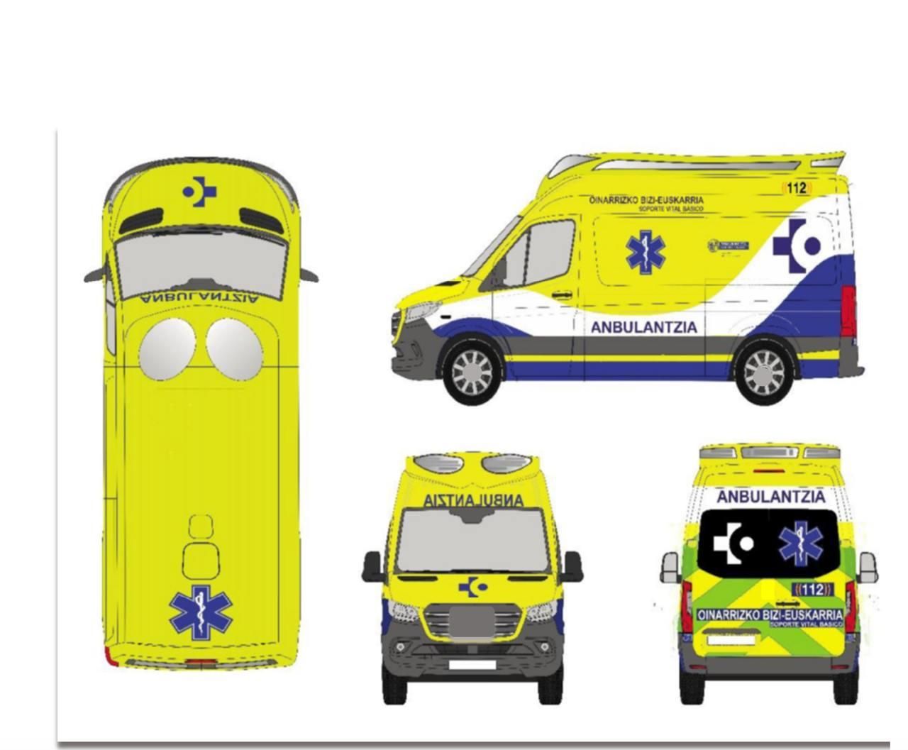 Boceto de las ambulancias de soporte vital básico