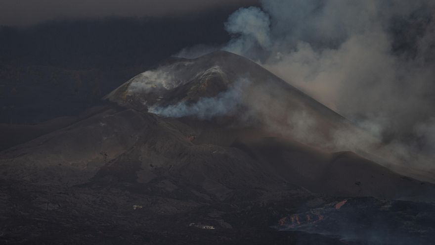 El volcán de La Palma durante este miércoles