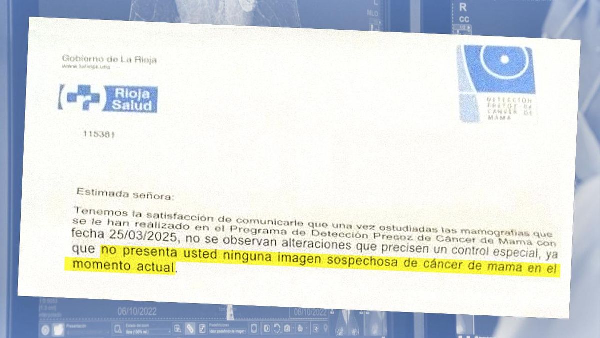 "Sus mamografías están limpias": la carta de la sanidad riojana que recibió Eva cuando ya tenía un tumor diagnosticado