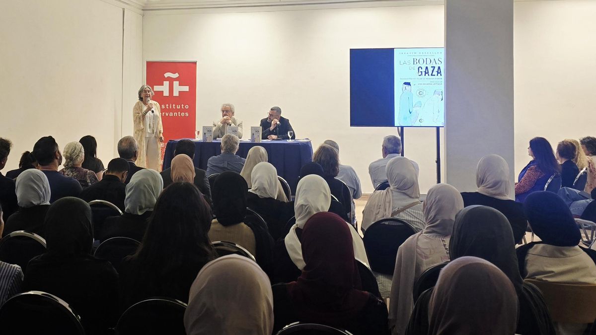 Presentación de 'Las bodas de Gaza' de Ibrahim Hasrallah en el Instituto Cervantes de Amán.
