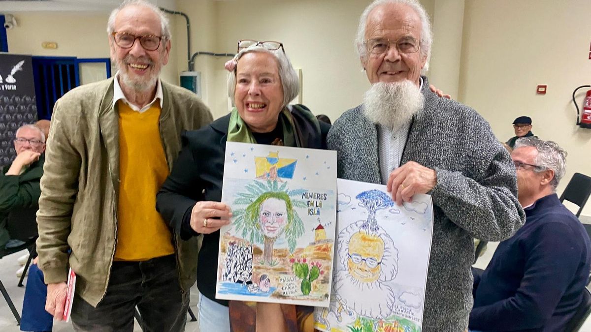 Chicha Reina, Borito Sánchez (derecha) y yo.