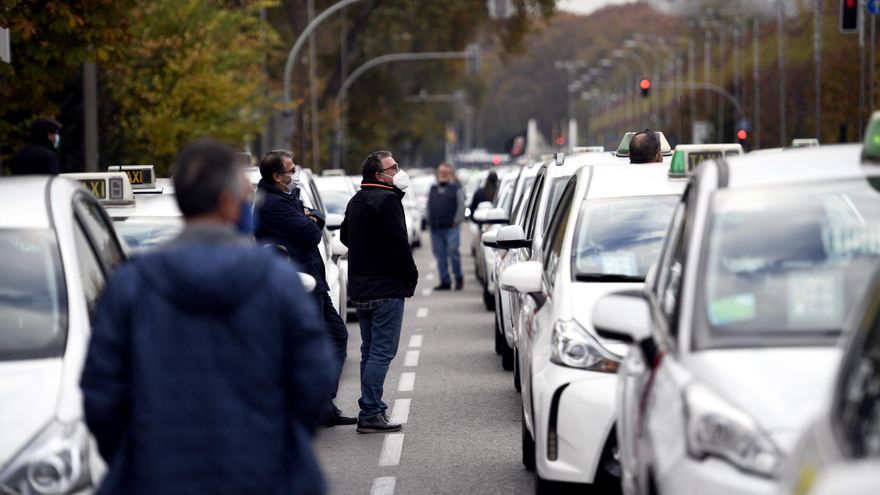 Marcha de taxistas convocada en Madrid
