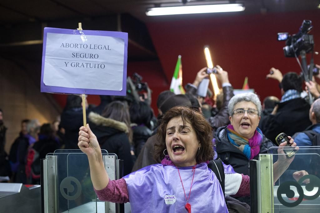 Manifestación contra la reforma de la ley del aborto.