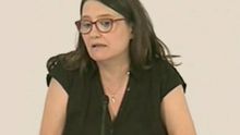 Mónica Oltra durante la rueda de prensa tras el pleno del Consell en Borriana.