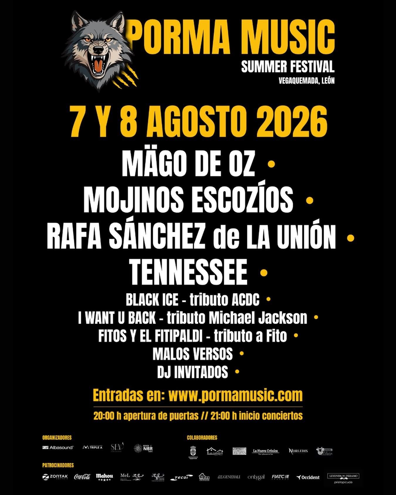 Cartel del festival Porma en Vegaquemada.
