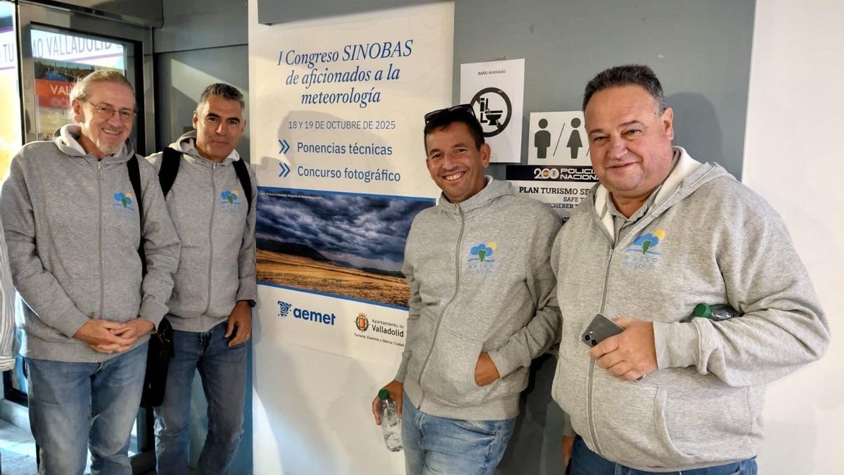 Miembros de la  Asociación de Aficionados a la Meteorología Meteo Isla Bonita que han participado en el Primer Congreso SINOBAS (Sistema de Notificación de Observaciones Atmosféricas Singulares) de Aficionados a la Meteorología.