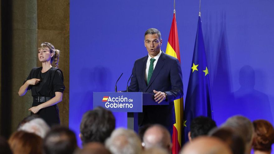 El presidente del Gobierno, Pedro Sánchez, en un acto celebrado este miércoles en el Instituto Cervantes, en Madrid.