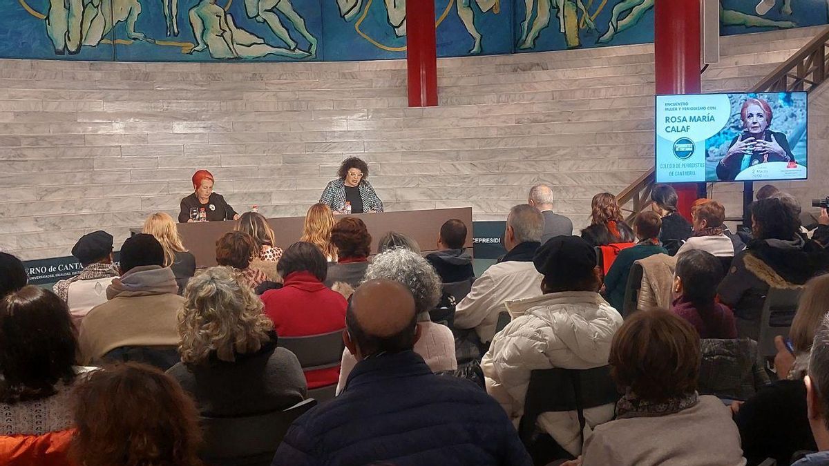 Rosa María Calaf protagoniza un encuentro sobre 'Mujeres y Periodismo' en el Palacio de Festivales.