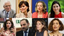 Los ministros y ministras confirmados de Pedro Sánchez.
