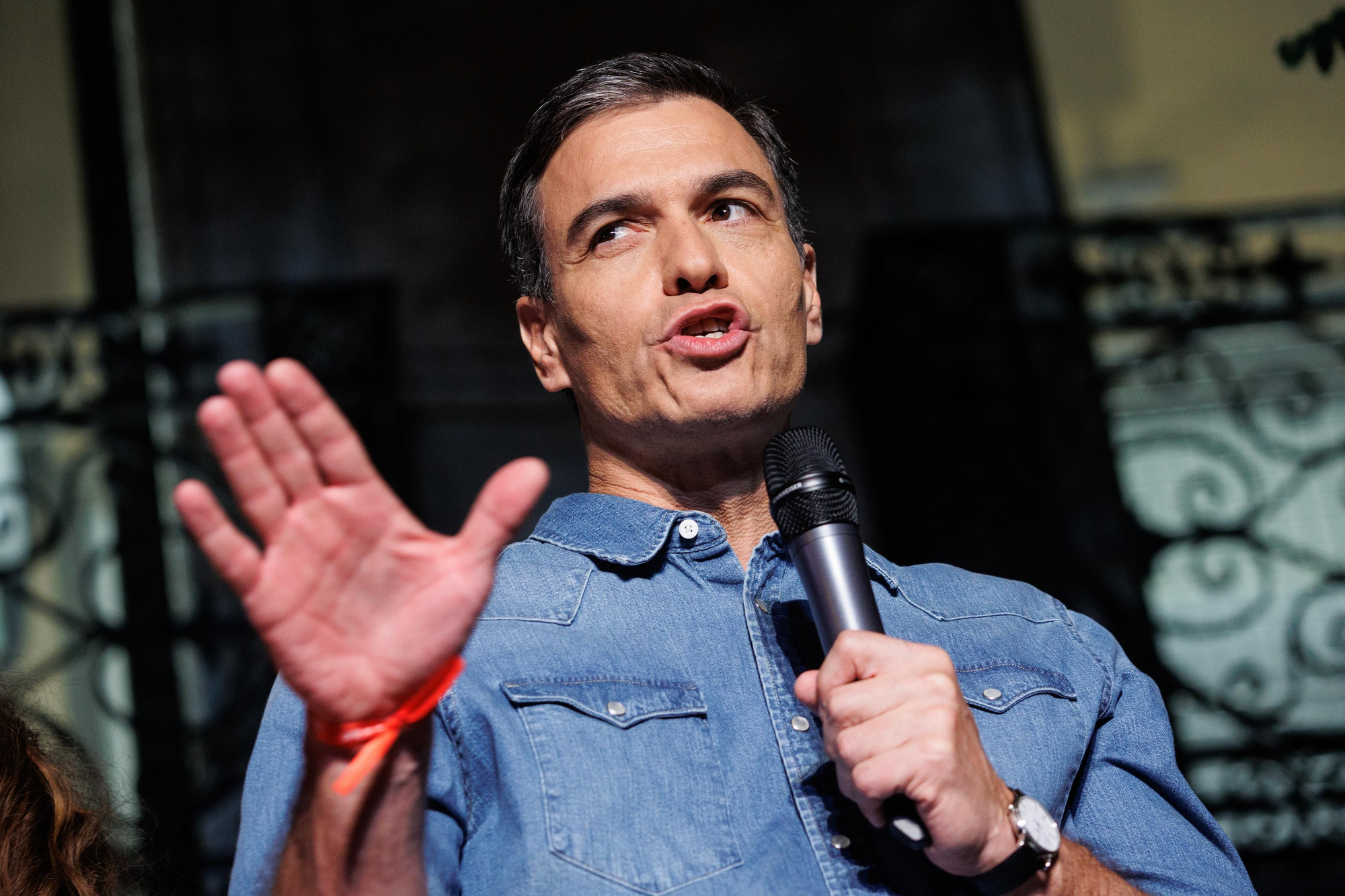 Sánchez en su discurso de la noche electoral.