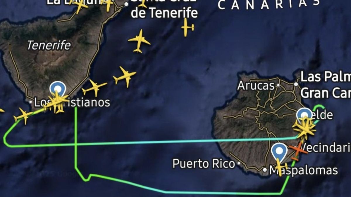 Trayectoria del vuelo afectado por un problema en su tren de aterrizaje.