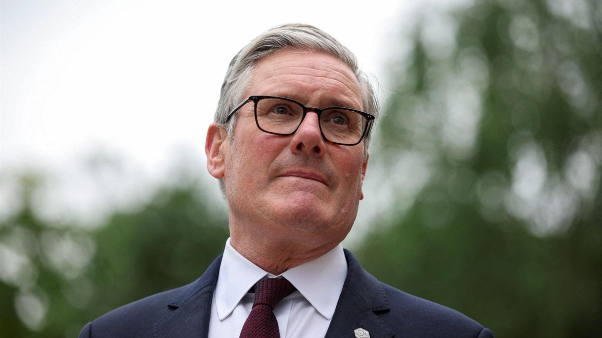 El primer ministro británico, Keir Starmer, durante la cumbre del G-7 en Evian, Francia, el 16 de junio.