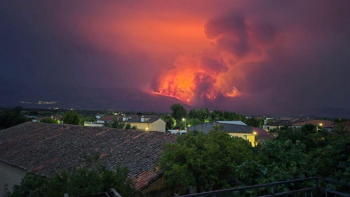 Imagen del incendio de Traslasierra