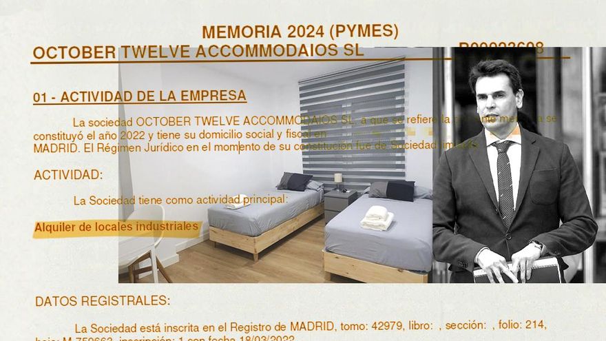 Ayuso's couple camoufla as rent of industrial premises their tourist accommodation business