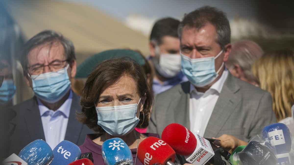 La vicepresidenta primera del Gobierno, ministra de la Presidencia, Relaciones con las Cortes y Memoria Democrática, Carmen Calvo.