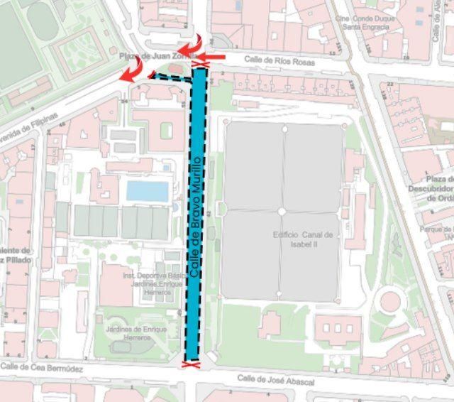 Tramo cortado al tráfico en Bravo Murillo este domingo