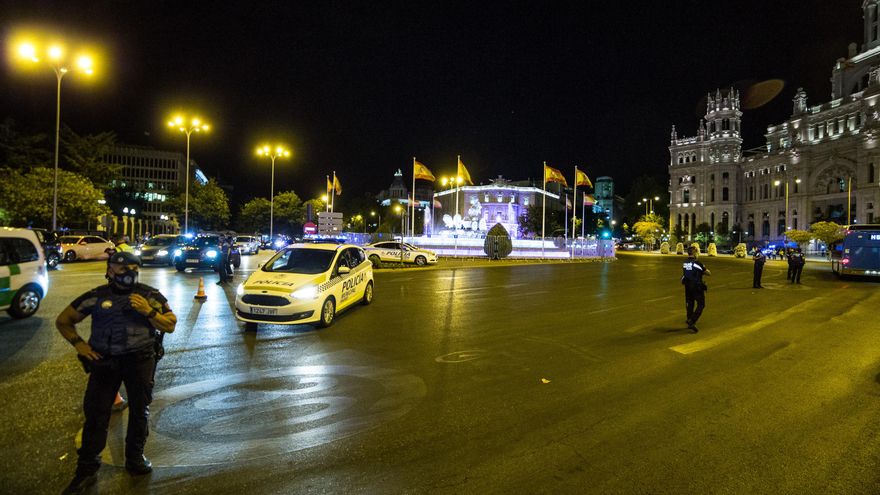 Plaza de Cibeles, anoche.