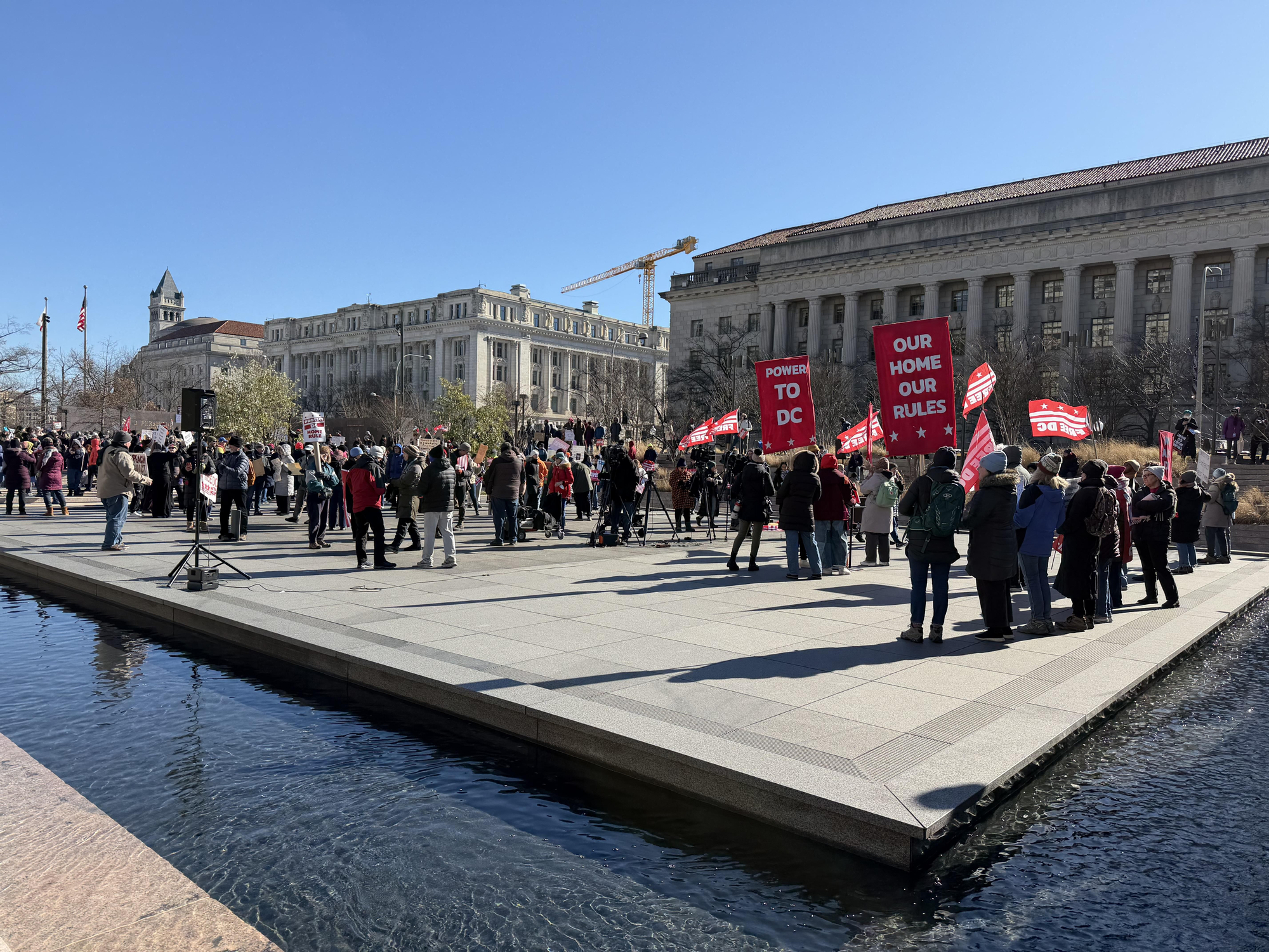 Protesta en el centro de Washington DC contra Trump y el ICE, el 20 de enero de 2026.