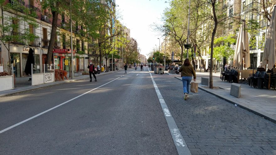 Suspendida la peatonalización de Fuencarral los fines de semana hasta el fin del confinamiento en Eloy Gonzalo