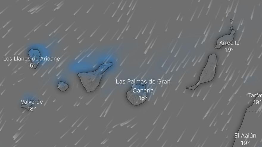 La Aemet prevé lluvias en cinco islas de Canarias este viernes