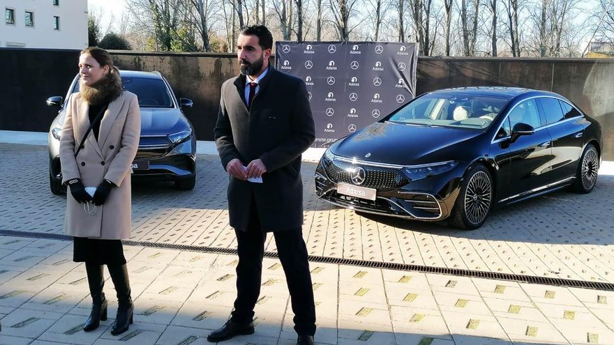 Un momento de la presentación de la berlina eléctrica EQS de Mercedes-Benz.
