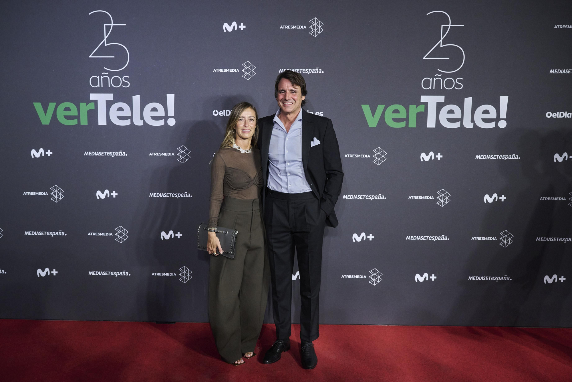 María Amores y Ion Aramendi en la fiesta 25 aniversario de verTele