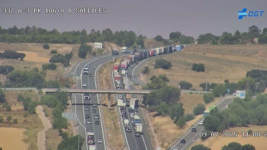 Una colisión en cadena de nueve vehículos en la A-3 deja 15 heridos en la provincia de Cuenca
