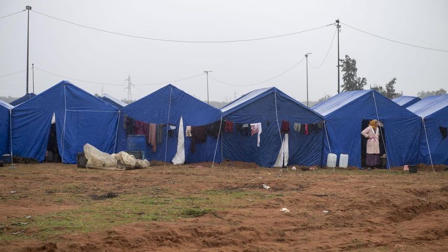 Imagen de las tiendas de campaña instaladas para las familias víctimas de las inundaciones en Marruecos.