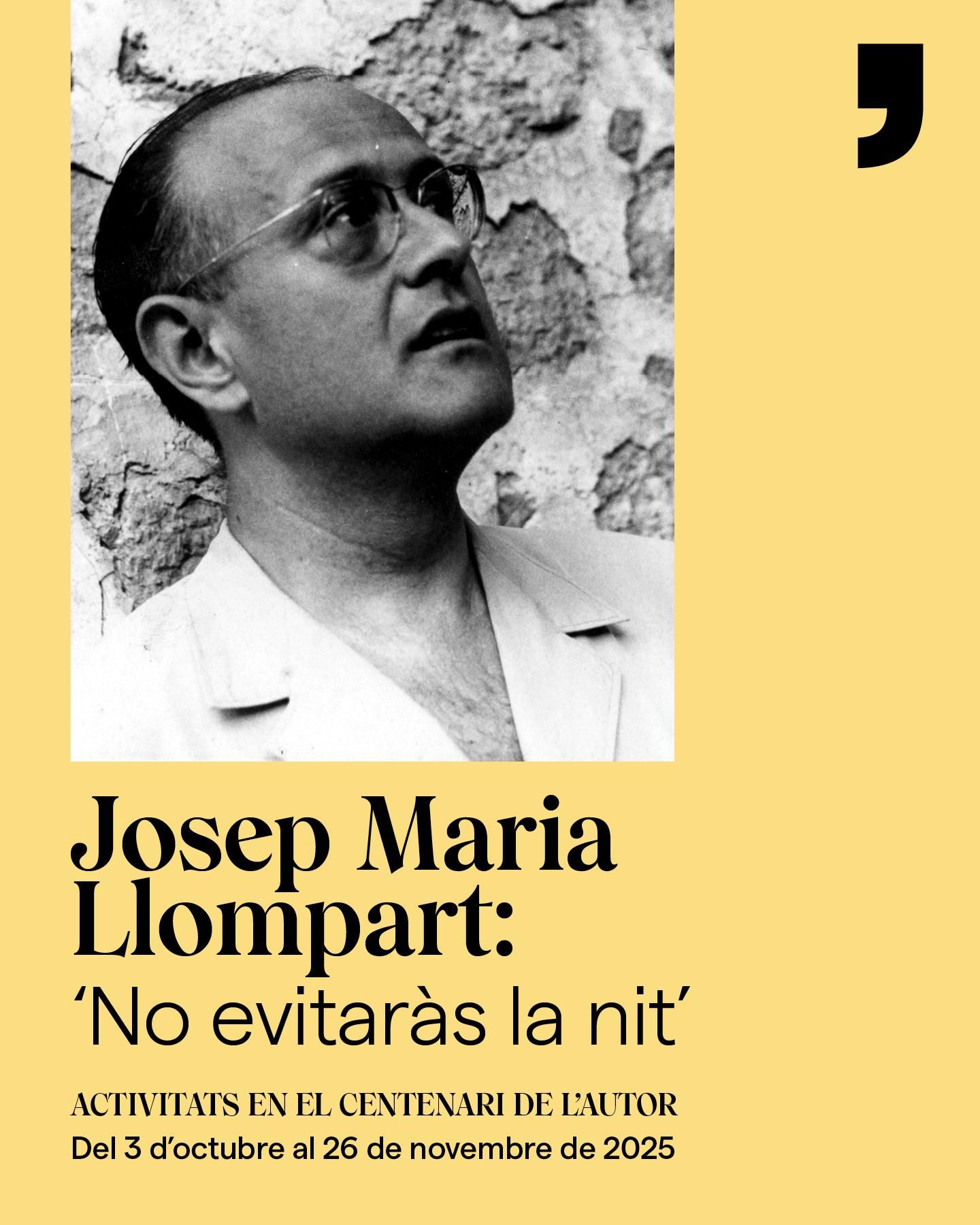 Cartell d'una de les nombroses activitats programades en homenatge a Llompart, en aquest cas de la Fundació Mallorca Literària