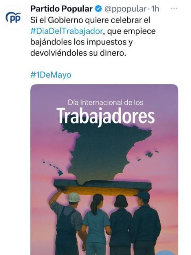 Tuit original del PP