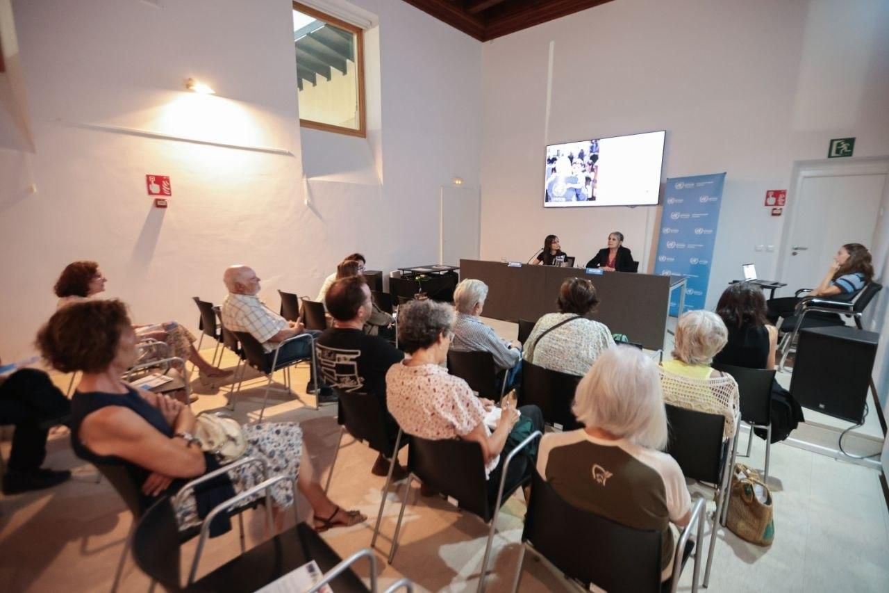 Parte del público asistente al encuentro organizado por UNRWA Illes Balears