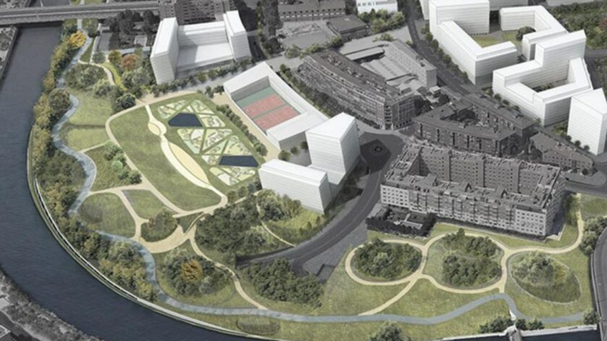 Jardines proyectados sobre la M-30 en el año 2020