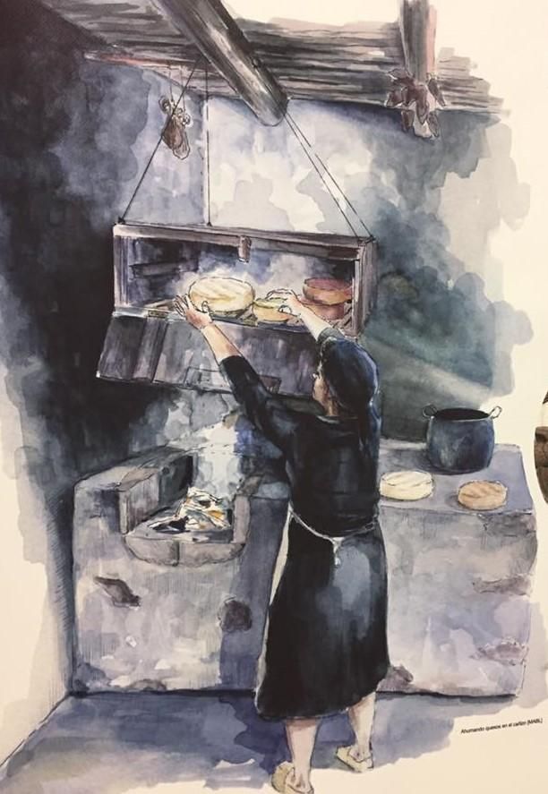 La cultura quesera, La Palma. Dibujo de Miguel Ángel Brito.