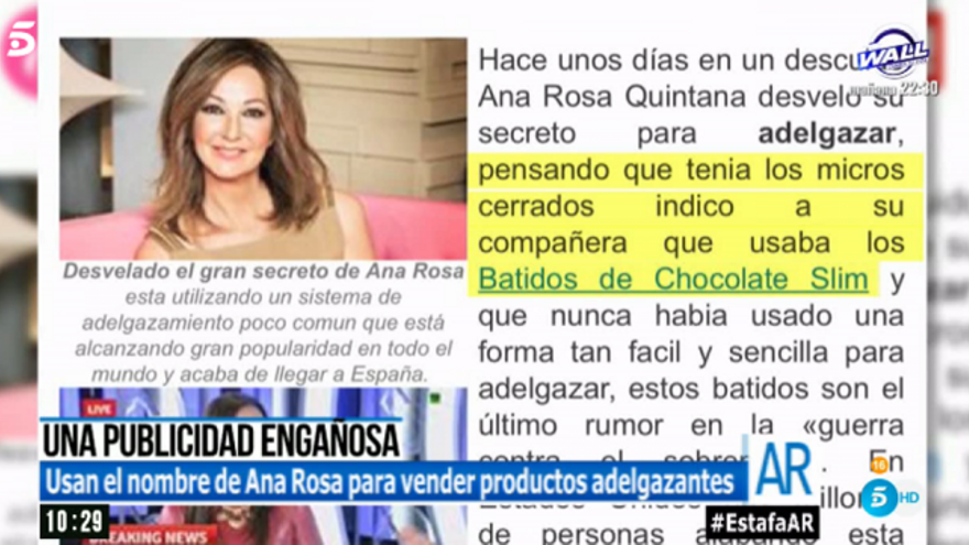 Ana Rosa también denunció a otras webs
