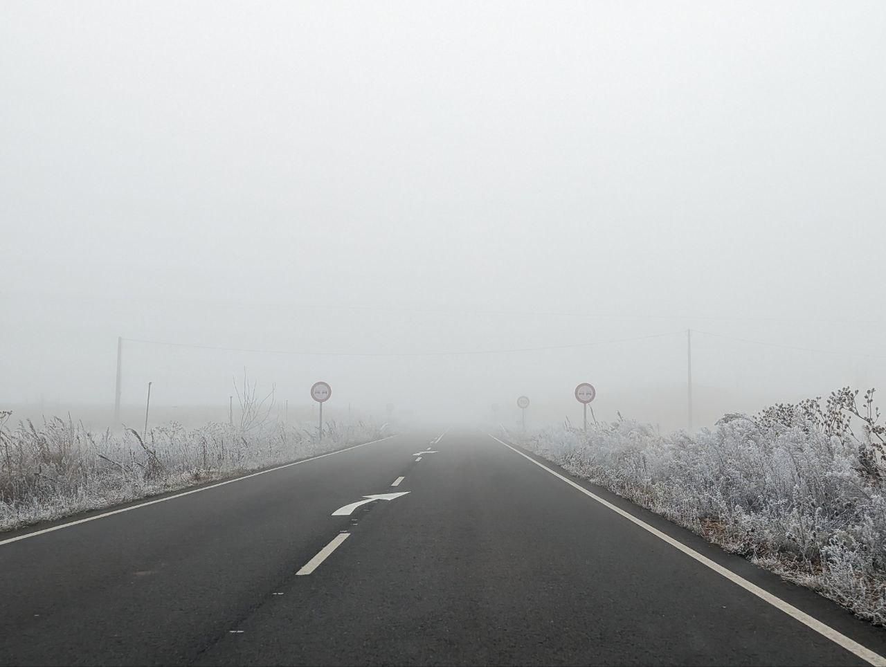 La cencellada pinta de blanco la comarca del Páramo leonés