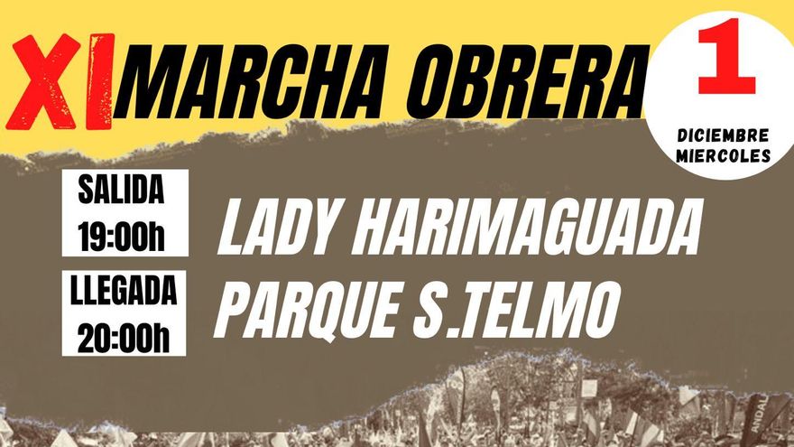 'Marcha Obrera' este miércoles en las calles de la capital grancanaria para reclamar un plan urgente de emergencia social