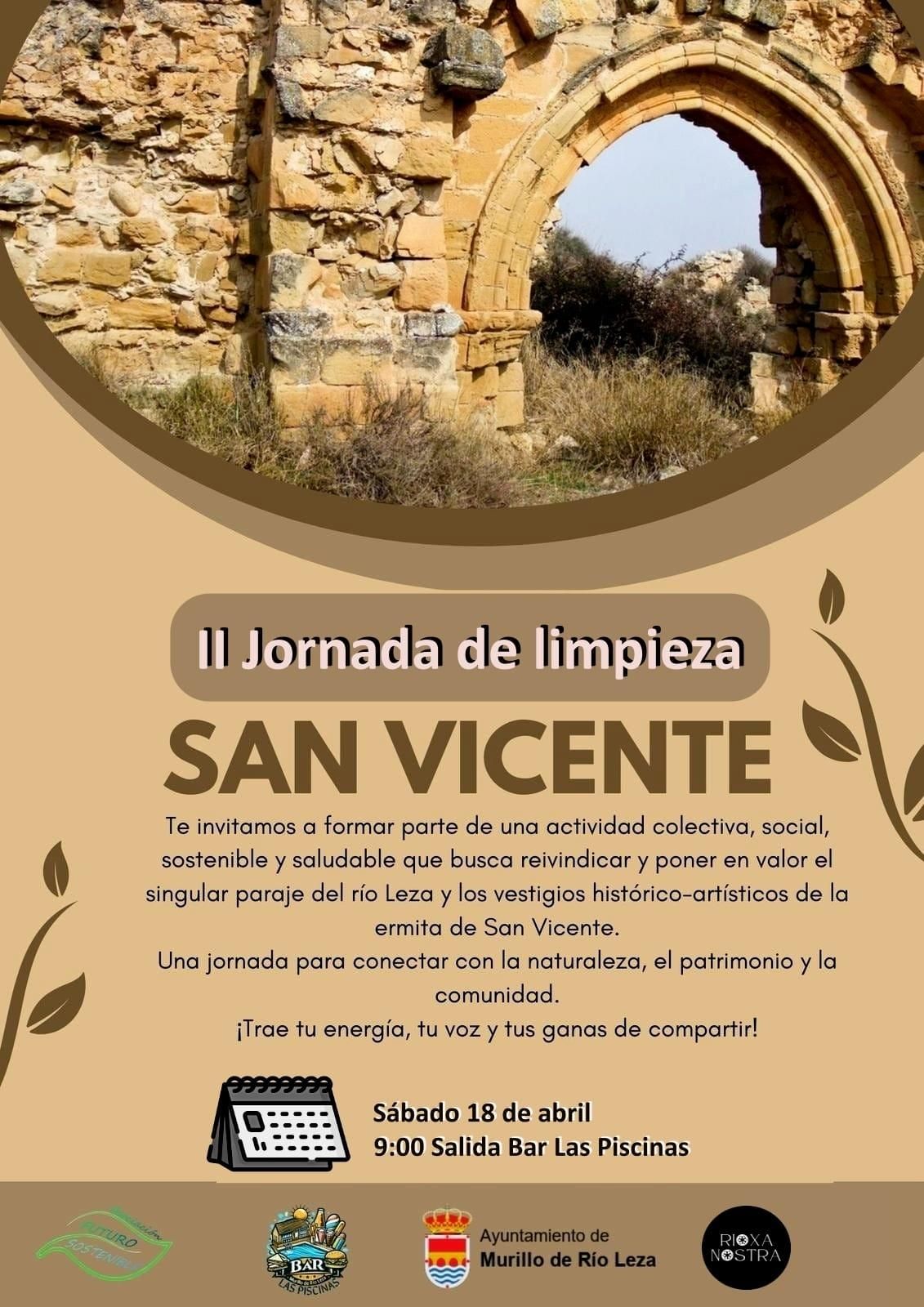 Cartel de la limpieza de la vereda en Murillo de Río Leza