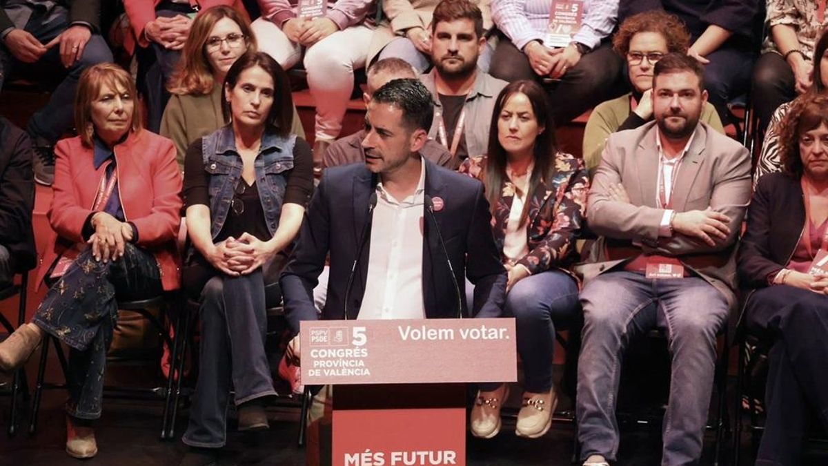 Carlos Fernández Bielsa, durante su intervención en el congreso provincial del PSPV.