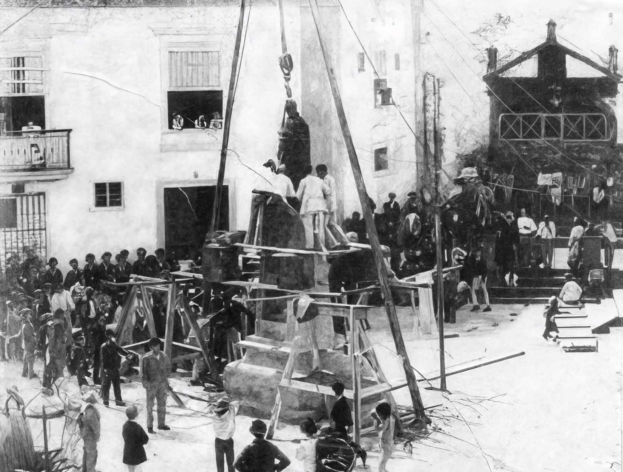 Colocación de la estatua del Señor Díaz en 1897.