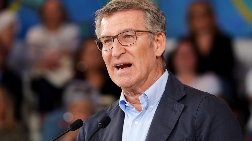 El presidente del PP, Alberto Núñez Feijóo, interviene durante un foro sectorial sobre conciliación, en el Palacio de Festivales, a 4 de junio de 2024, en Santander, Cantabria (España). Feijóo ha clausurado hoy un foro dedicado al área de Mujer, Familia y