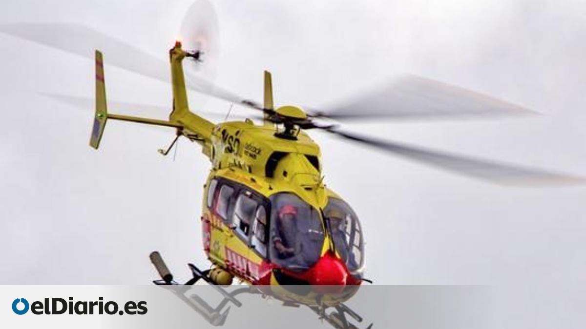 Un motorista es trasladado en helicóptero en estado grave tras la colisión frontal contra un turismo en Tenerife