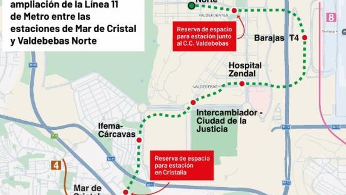 Madrid confirma la ampliación de la línea 11 de Metro hacia Valdebebas con estaciones en el Zendal y la Fórmula 1